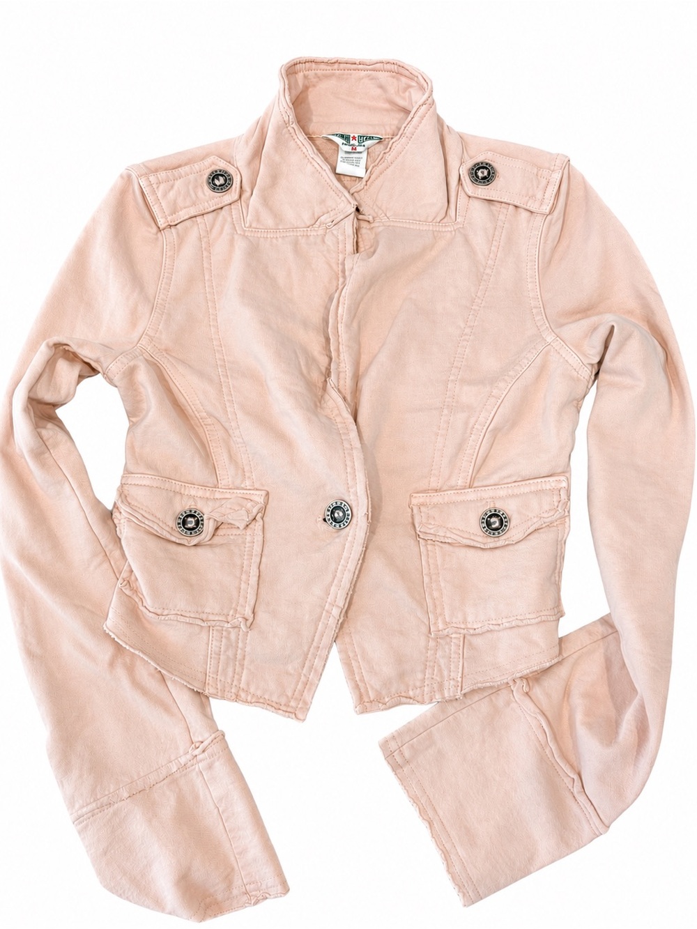Forever 21 Pale Pink Utility Jacket with Flap Pockets